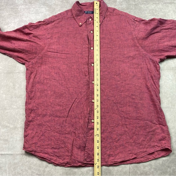 Cremieux Collection Linen Shirt Mens XL Red Lightweight Summer Button Down Shirt - Picture 13 of 16